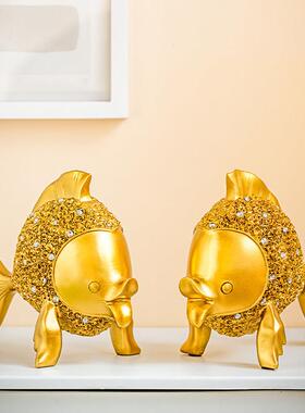 年年有鱼欧式摆件创意家居装饰品客厅酒柜电视柜摆件乔迁新居送礼