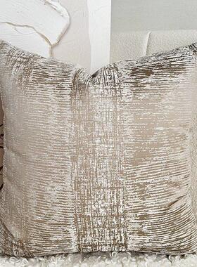 现代简约浅咖色抱枕套客厅沙发靠垫橙色蓝色靠枕飘窗靠包正方形45