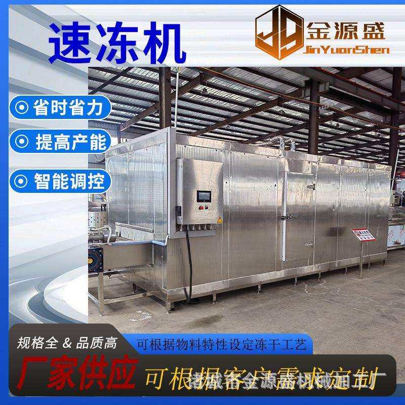 大型鸡丝腐皮卷速冻机鱿鱼扇贝丁隧道式海鲜速冻机厂家直销