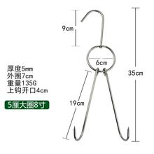 烤鸭挂钩双钩子烧鸭勾猪肉烧鹅烤鸡钩商用厨房烧腊环烤针不锈钢架
