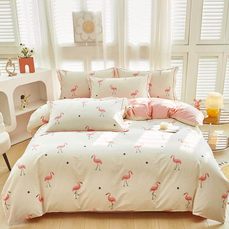 新款北欧风裸睡棉件套四纯棉床单套被双人加大2.2m男士简全约床上