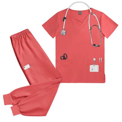 Hand washing clothes for men and women, short sleeves,