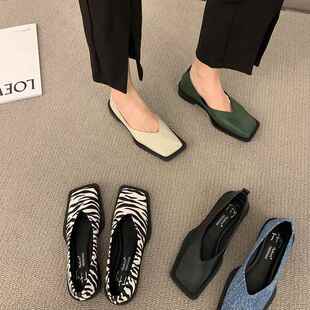 Fashion Loafers Simple Mary Jane Shoes Square Toe Outdoor Wo