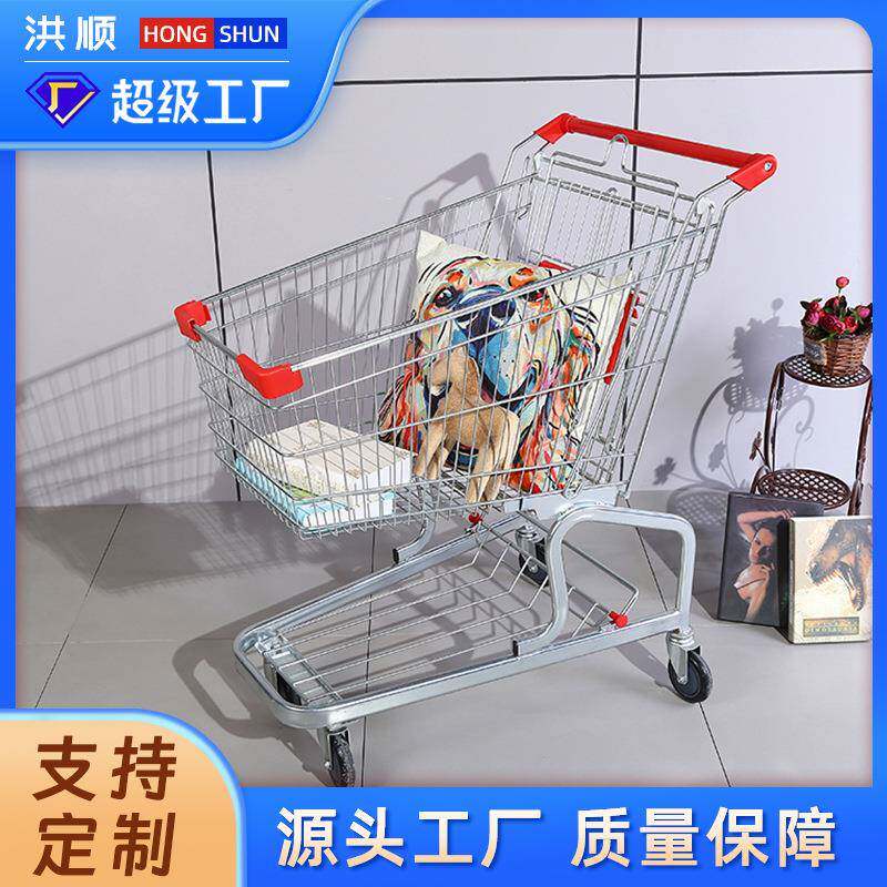 超市购物车商超双层儿童手推车小号大号金属五金不锈钢买菜