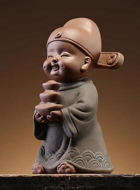 采购产品创意紫砂吸引财富，手工饰品吸引财富，儿童人物，家庭博