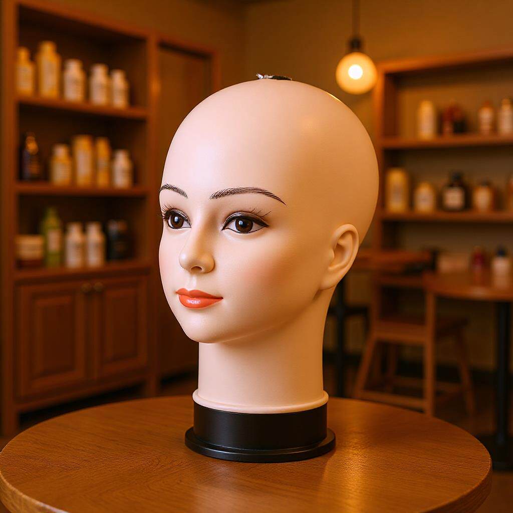 模特头硬壳假头女性小光头假发饰品商超展示模特头模型