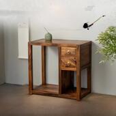 茶柜实木边桌茶柜家用储物架原木设备齐全 沸水茶柜集成南美胡桃