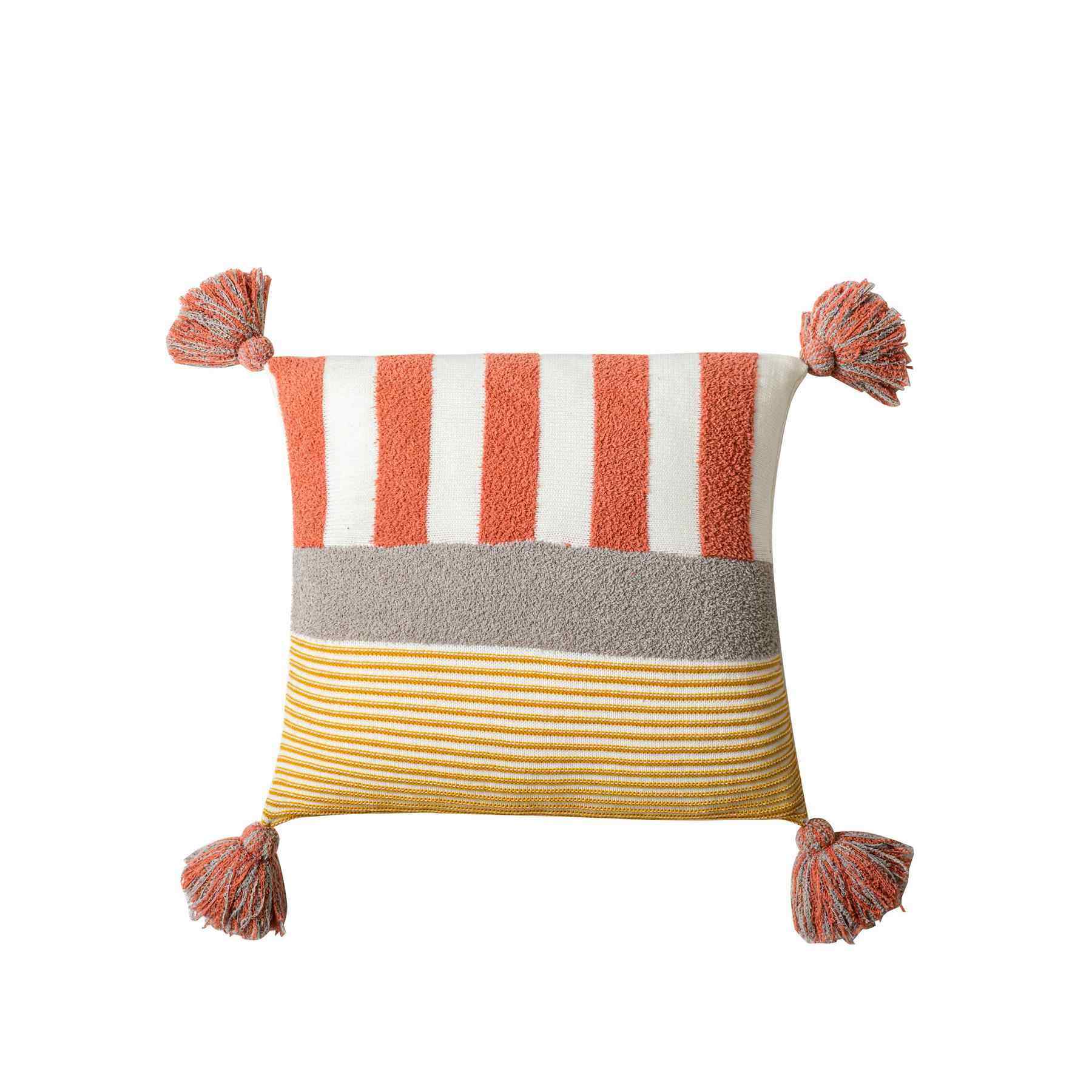 高档长也夕 北欧ins简约织复古枕抱枕针样毛板间枕芯靠 线沙发床