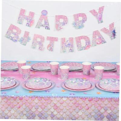 Girl Kids Mermaid Birthday Decoration Supplies Under the sea