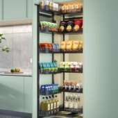 厨房橱柜太空铝高柜联动怪兽大怪物高深窄浅餐边零食柜收纳置物架