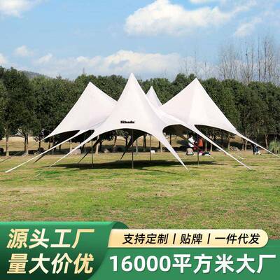 户外天幕帐篷大营地野营基地草地遮阳露营狮子座遮阳棚超大防水