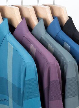 衫男男翻士夏季短袖男袖简约半青年宽松大码装男A19式领男潮流透