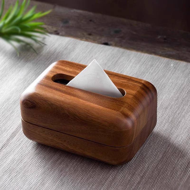 新中式木质纸巾盒家用茶几抽纸盒餐厅桌面纸巾储物盒抽取式纸巾盒