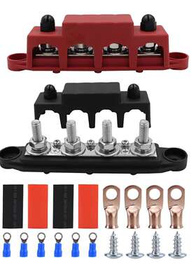 房车游艇M8大电汇流排4接线螺柱配电块 M10铜条汇线排阻燃防水盖