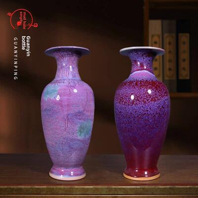泥空炻器窑变成花瓶装饰品水培创意插花陶瓷客厅插花干花装饰工艺