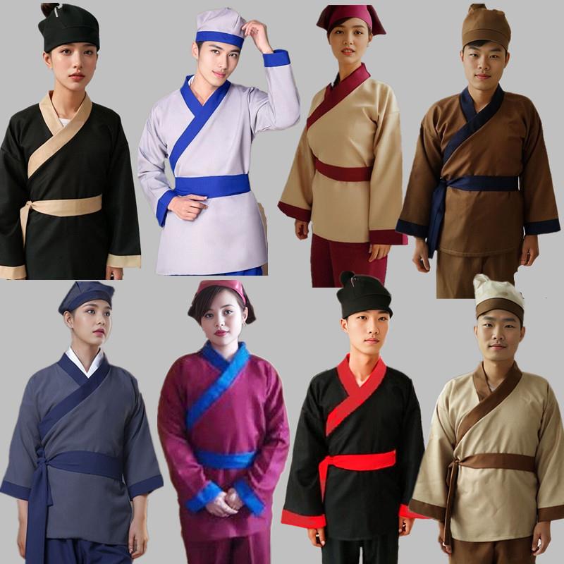 古装男汉服女山庄酒店工作家丁小二服仆人平民演出农夫舞台装表演