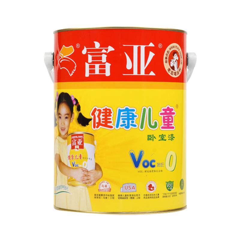 儿童卧室漆富亚儿童漆白色乳胶漆7kg/桶室内墙面漆耐洗擦乳胶漆