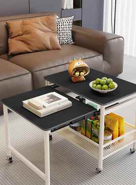 油风缩可移B动PJO茶几客厅家用多功能沙发桌子小户型茶几奶伸变小