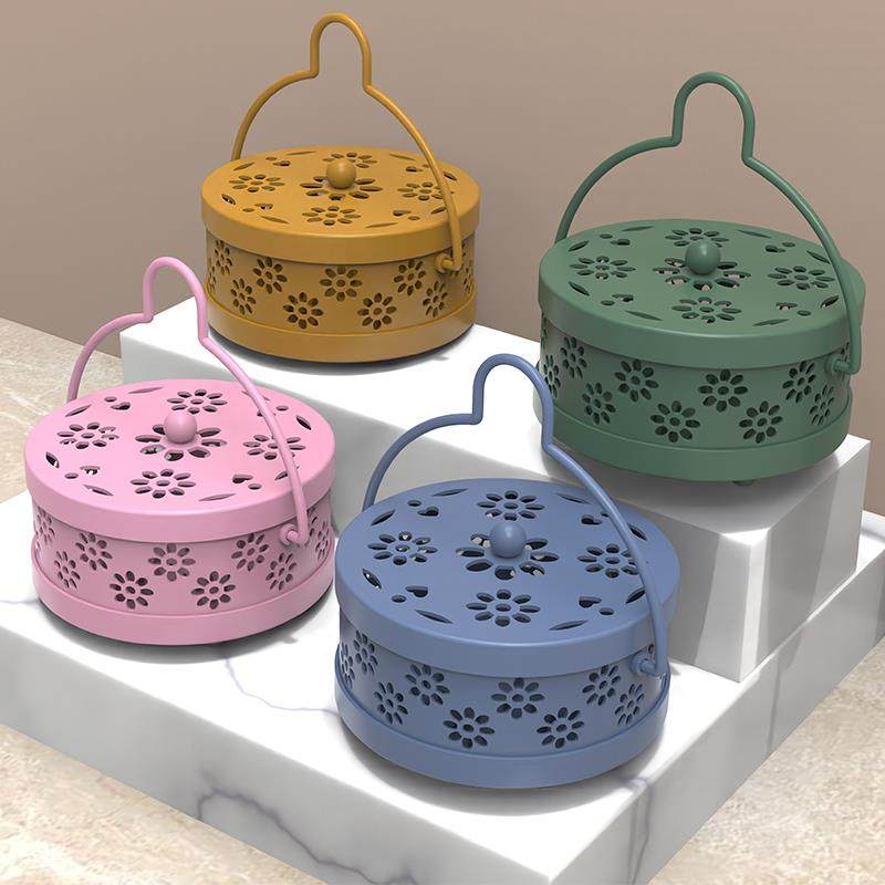 蚊香盒带盖安全防烫户外蚊香盘室内檀香接灰盘铁艺艾草香薰炉家用,收纳整理,蚊香收纳盘/盒/架,淘宝优惠券,粉丝福利购,淘宝优惠卷