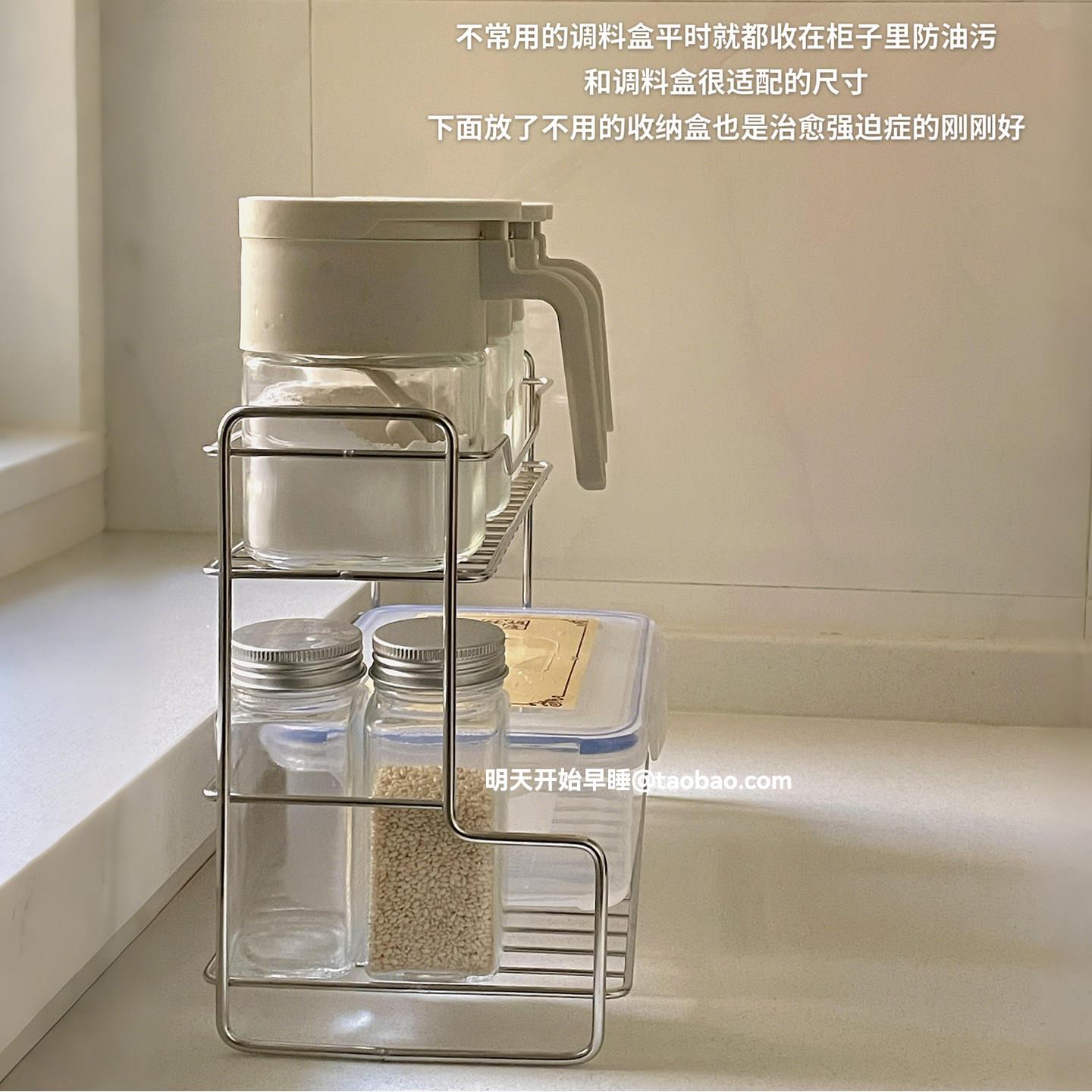 ins博主厨房 调味罐架多功能置物架2025新款台式高端碳钢小尺寸