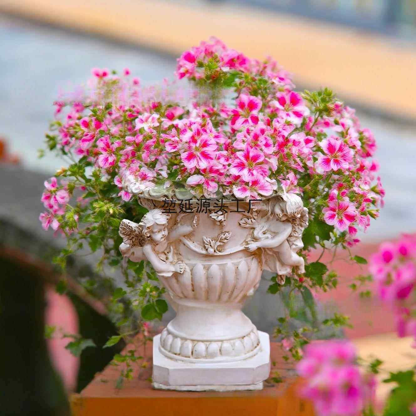 欧式复古户外花园天使花盆庭院装饰树脂工艺品创意花缸雕像摆件