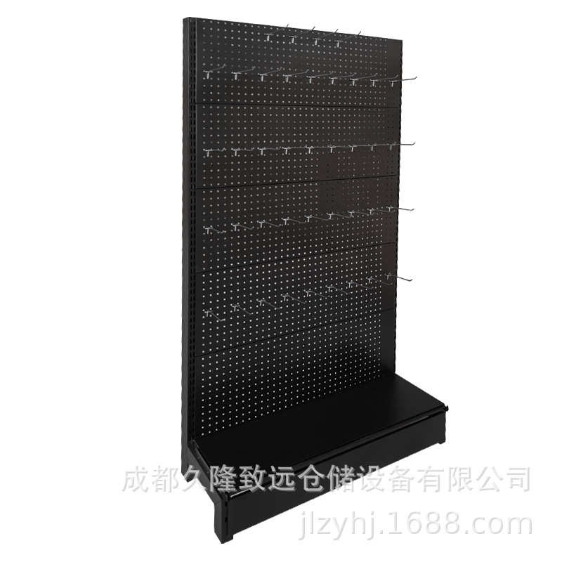 黑色加厚洞洞板置物架挂钩饰品超市货架手机配件落地展示架可批发