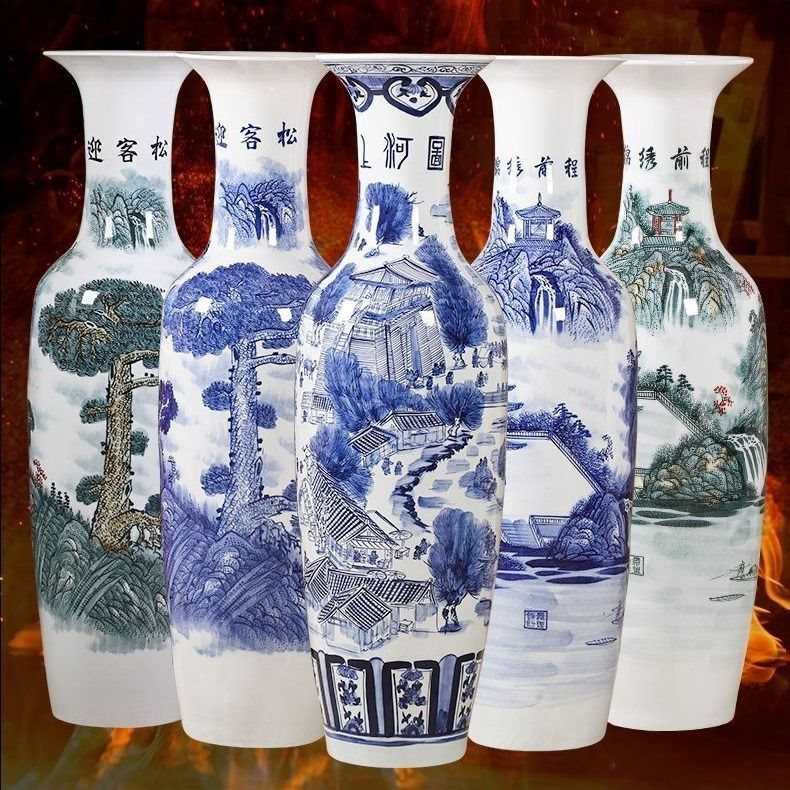 地大开业花瓶景德镇乔迁新客厅陶瓷器装饰品中式大号摆件落