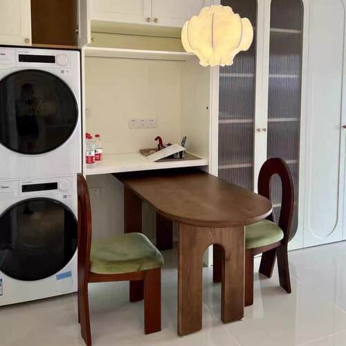 中古风实木餐椅家用现代简约靠背椅子北欧法