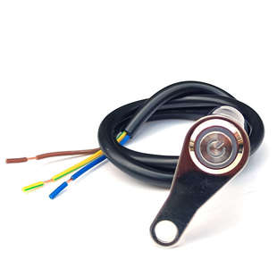 电动摩托车不锈钢支架防水射灯金属按钮开关带灯圈后视镜加装开关