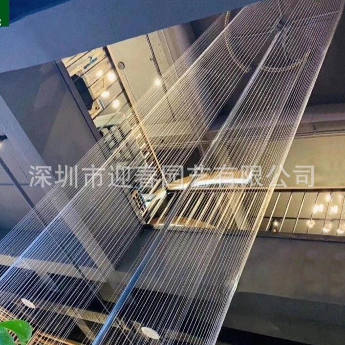 室内室外别墅商场装饰水幕墙水景墙拉线钢网光纤水帘水幕瀑布屏