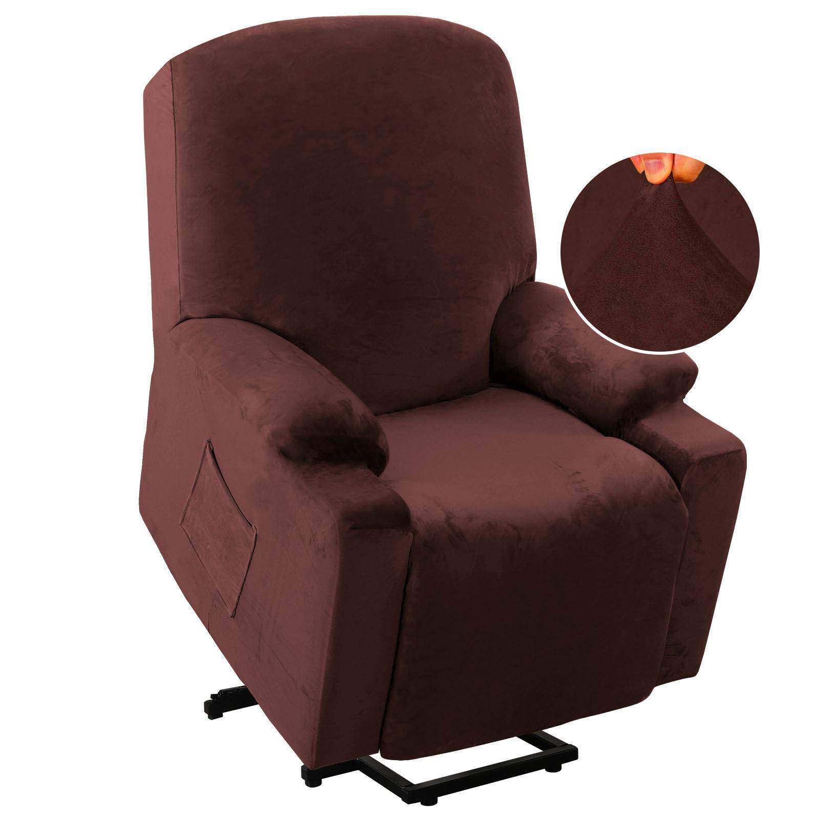 跨境亚马逊天鹅绒躺椅纯色全包弹力沙发套银狐绒电动躺椅套