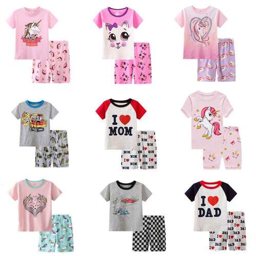 2pcs Toddler Girls Comfortable Pajamas Outfit Cute Cartoon C