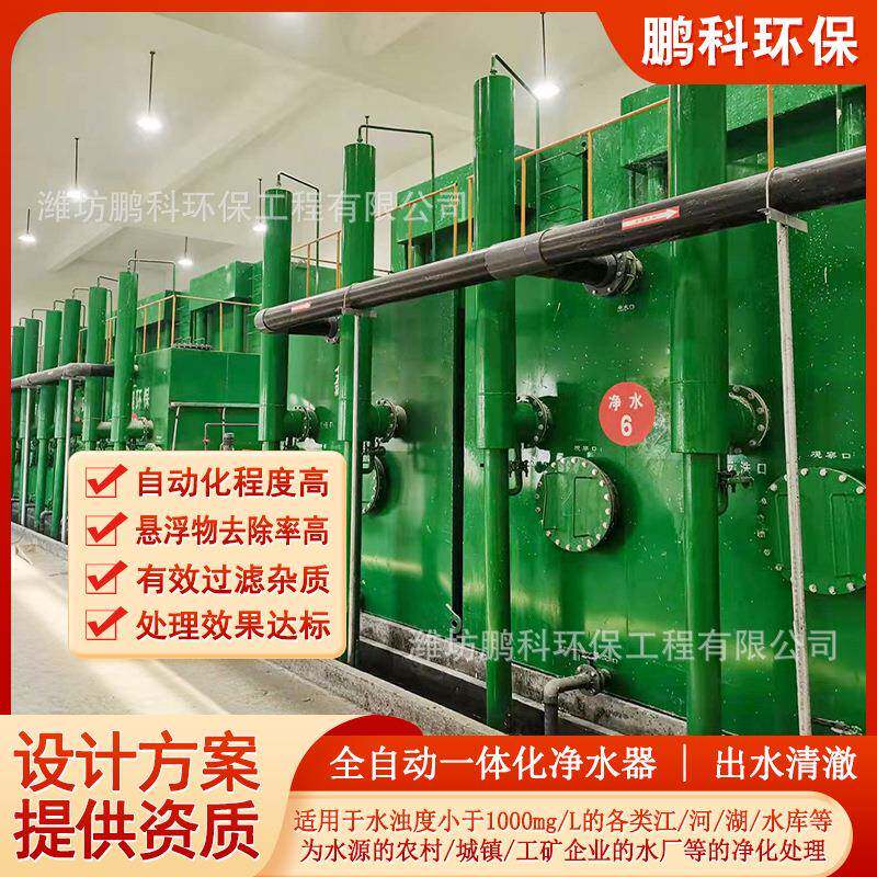 全自动一体化净水器厂家地表河水净化设备自来水厂饮用水净水设备