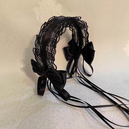 Lolita Kawaii Cat Ears Lace Bow Headband KC Hair Band Anime
