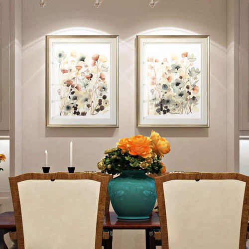 欧美现代装饰画走廊玄关壁画客厅沙发背景画卧室挂画复古风双联画