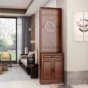 新款新中式实木间厅柜户玄关柜现代约进门实木柜屏风入客厅鞋小简