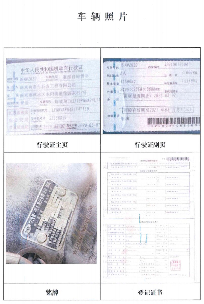 5月6日南京市车牌号为苏AW2659的一汽牌重型自卸货车一辆网络拍卖公告