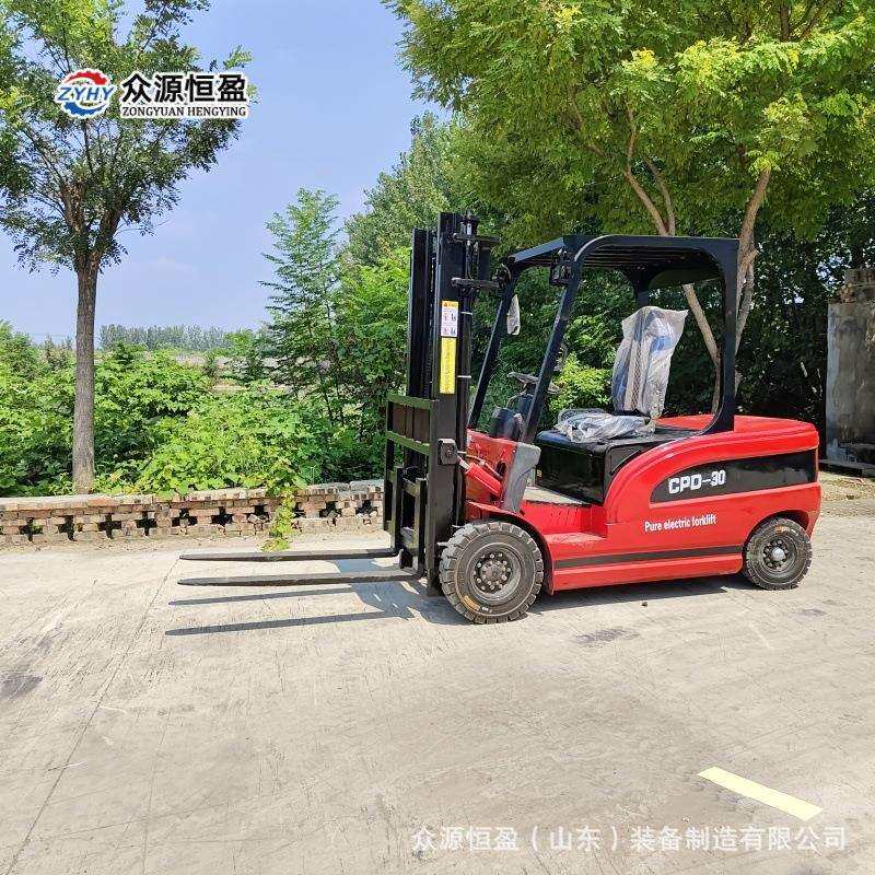 四轮3吨电动叉车众源四支点电动平衡重叉车座驾式充电瓶叉车