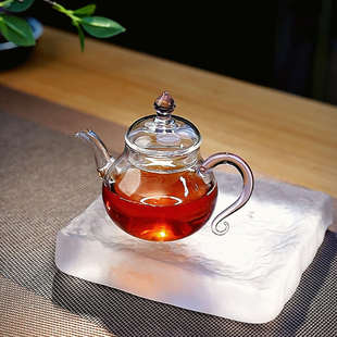 女士专用粉把茶壶家用小号一人用花茶壶 加厚耐热玻璃泡茶壶新款