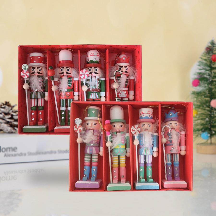 严选12CM木质木偶胡桃夹子圣诞装饰品摆件小挂件桌面橱窗装饰节