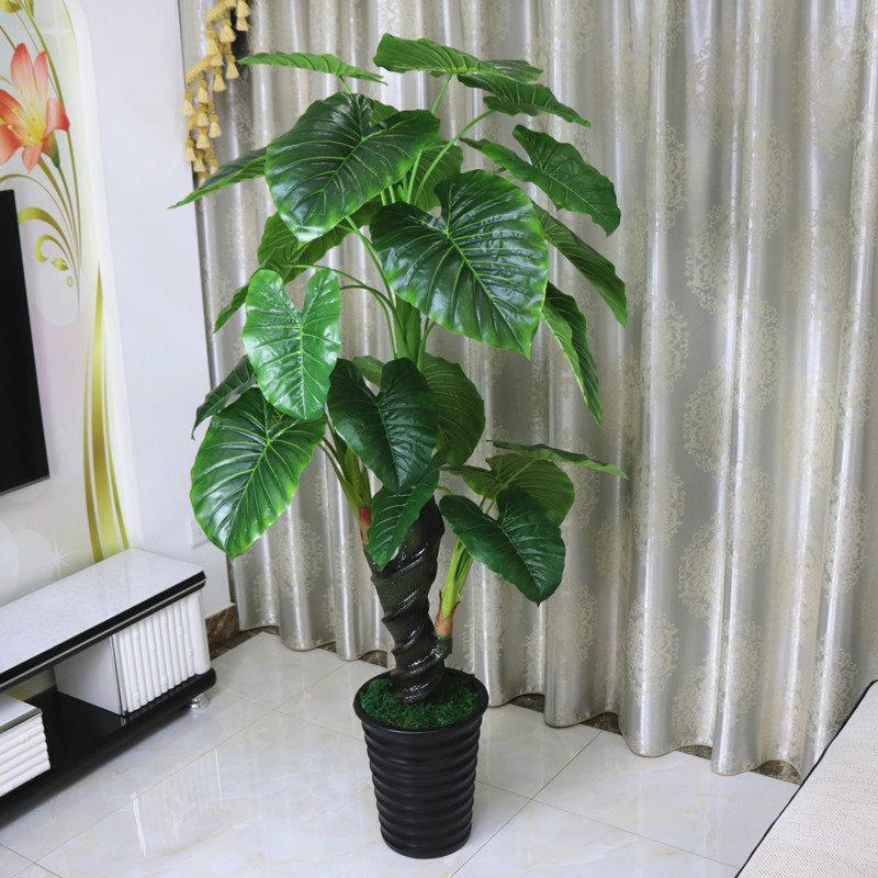假树滴观音人造植物落地式盆栽大型客厅盆景假花塑料花卉装饰绿色