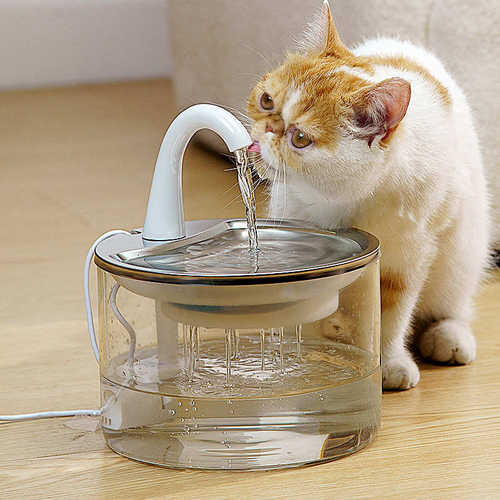 玻璃猫狗大容量2L喝水盆多猫循环自动过滤喷泉宠物智能饮水机