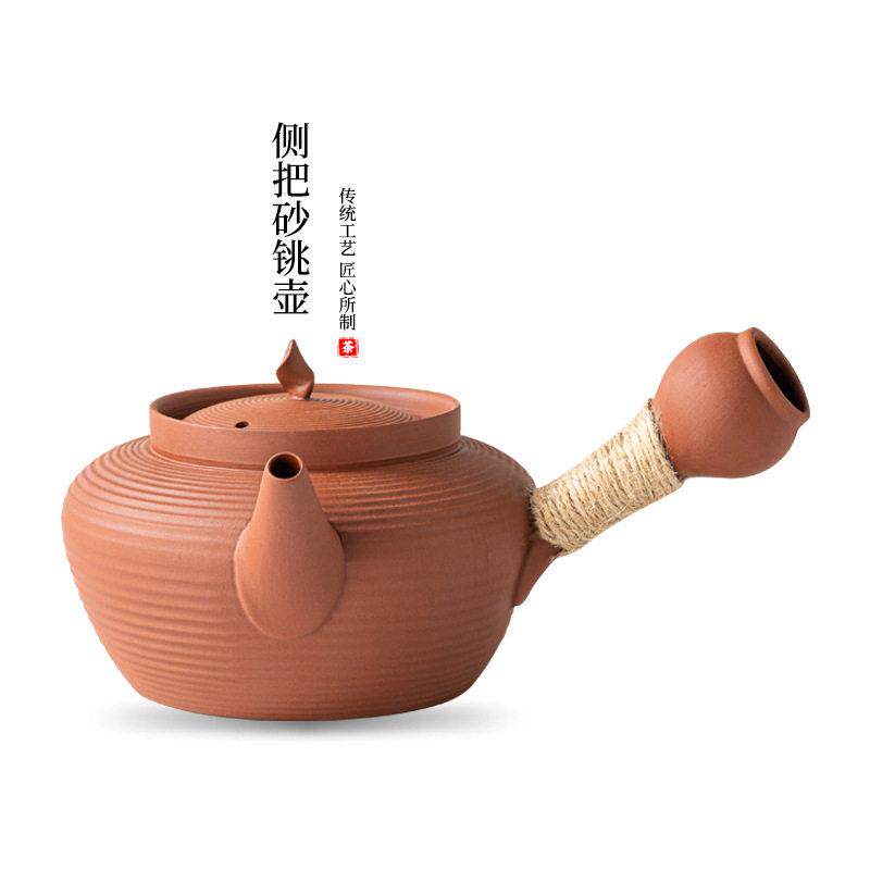 潮州红泥工夫茶手工拉壶砂铫壶陶壶电陶炉炭炉陶瓷茶壶泡煮茶器烧