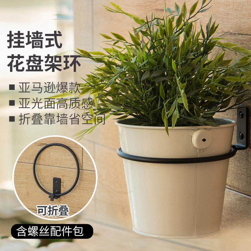 免打孔铁艺阳台壁挂式花盆架餐厅墙面花篮架客厅墙上绿萝置物花架
