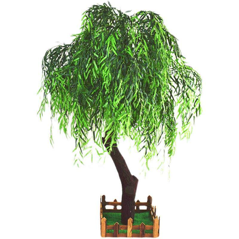柳树道具树室内装饰仿大型植物布艺模型材料绿色绿植摆件真