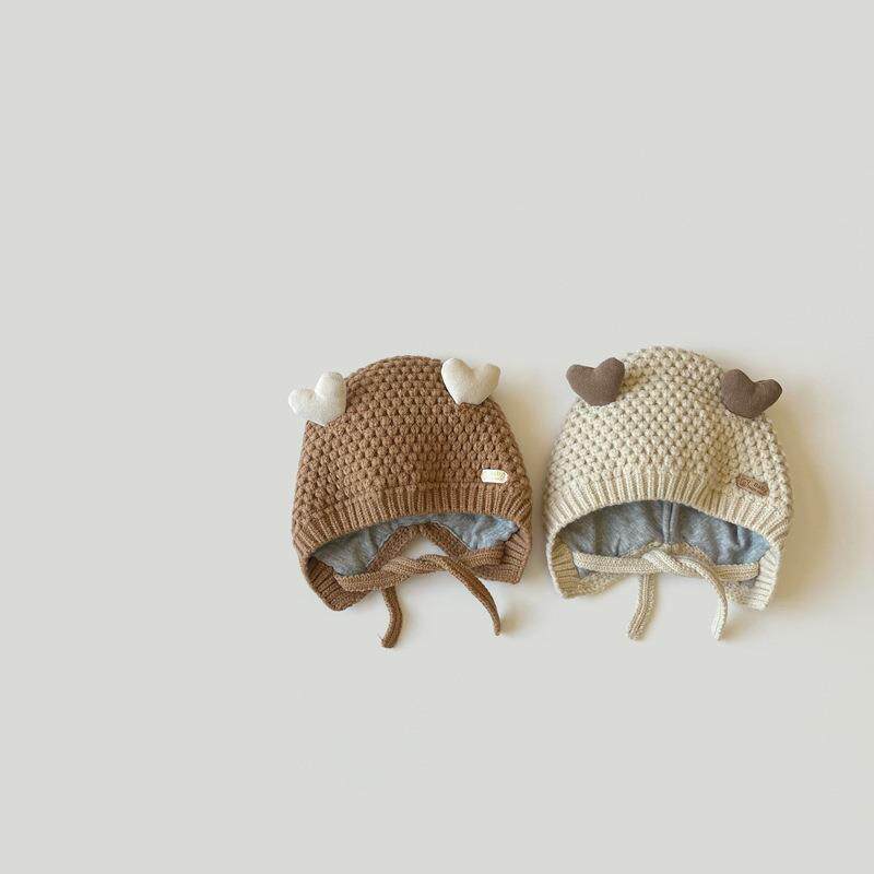 婴儿帽子秋冬季宝宝幼儿小月龄针织早秋季外出护耳男初秋春秋冬天