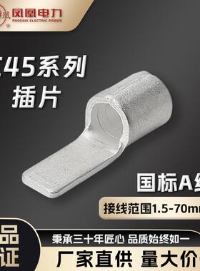 凤凰C45片型铜接线端子冷压端子耳国标紫铜断路器空开插片接头线