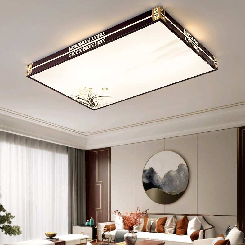 新中式客厅吸顶灯大厅长方形主灯现代简约LED餐厅卧室客厅灯具