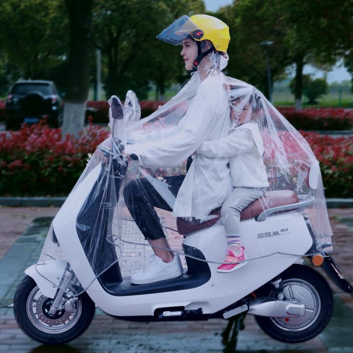 雨衣母子男女外卖代驾防暴雨全透明可视时尚骑行单人加厚电动厚款