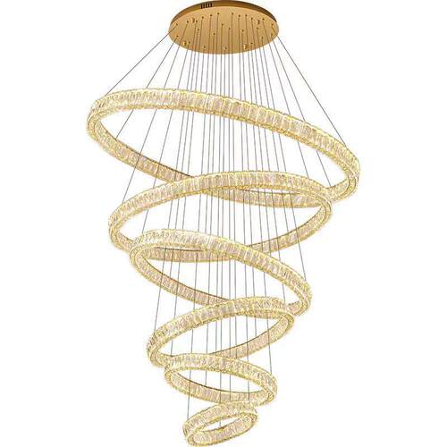 别墅挑空客厅灯高级感轻奢水晶灯大厅主灯多层楼梯间复式楼大吊灯